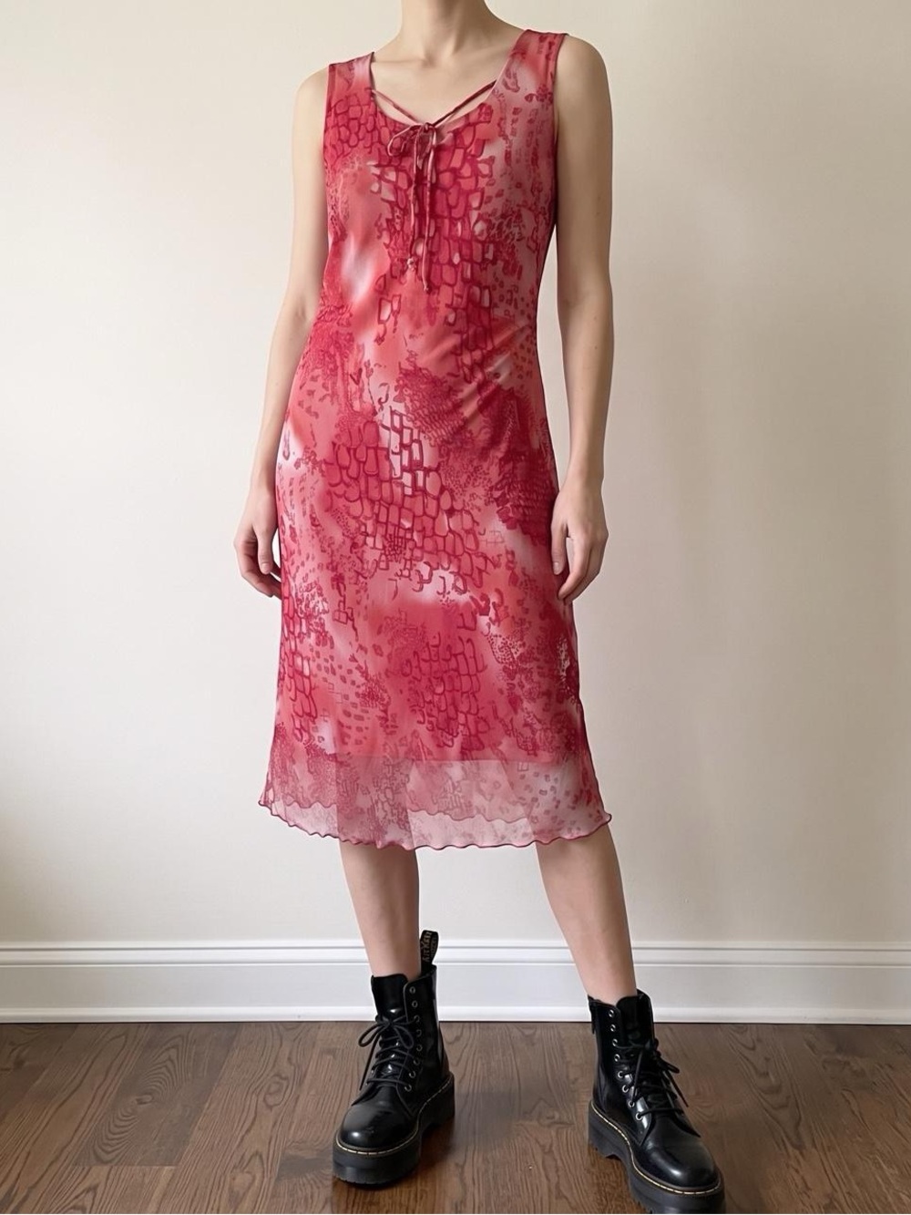 vintage 90s whimsigoth fairy grunge boho leopard print floral dress size 10